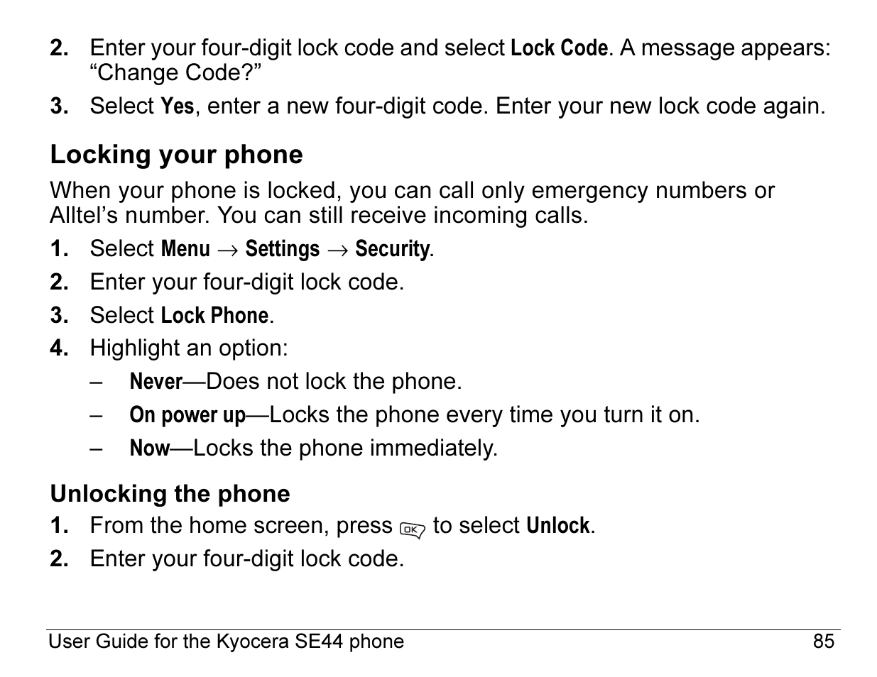 Kyocera Angel SE47 User Manual | Page 107 / 148