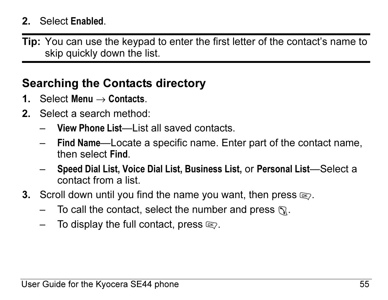 Kyocera Angel SE47 User Manual | Page 77 / 148