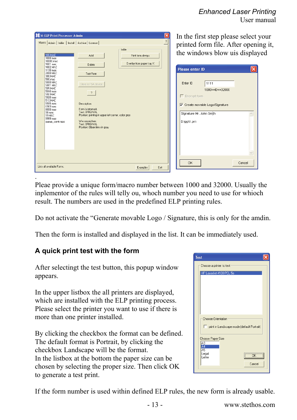 A quick print test with the form | Kyocera Laser Printing ELP User Manual | Page 13 / 26