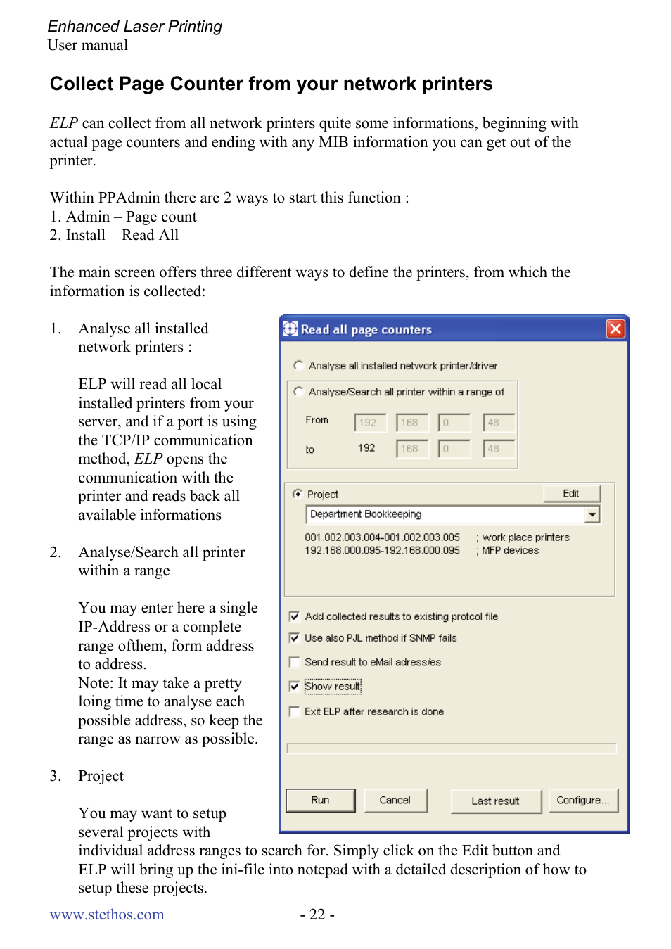 Collect page counter from your network printers | Kyocera Laser Printing ELP User Manual | Page 22 / 26