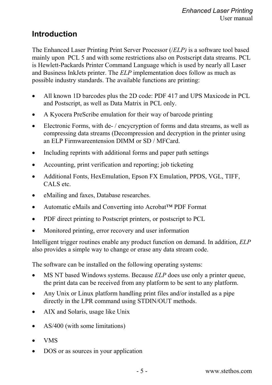 Introduction, Introduction 5 | Kyocera Laser Printing ELP User Manual | Page 5 / 26