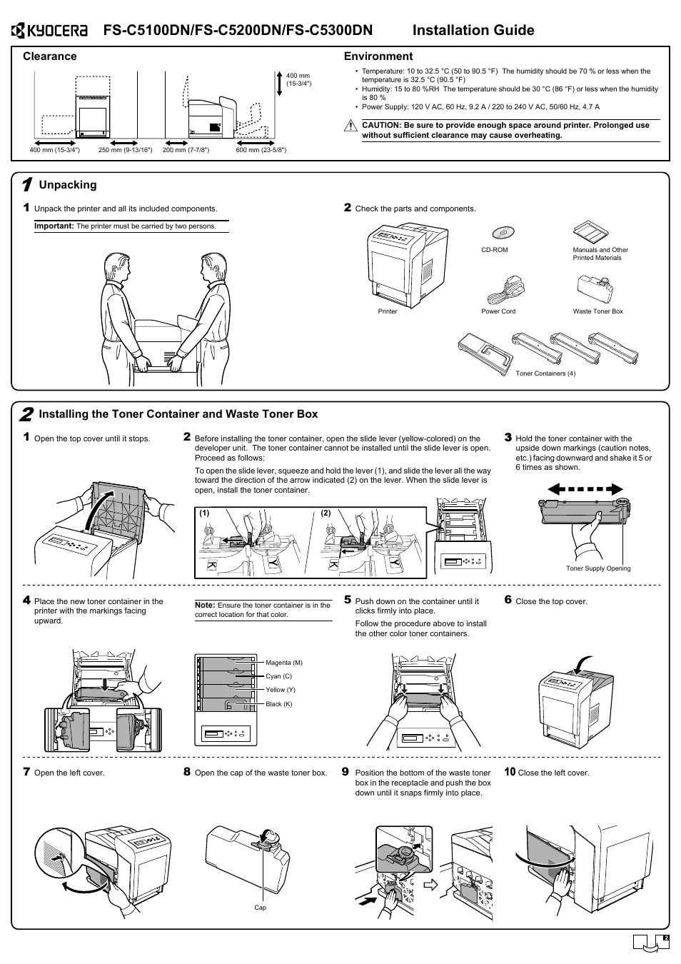 Kyocera FS-C5300DN User Manual | 2 pages