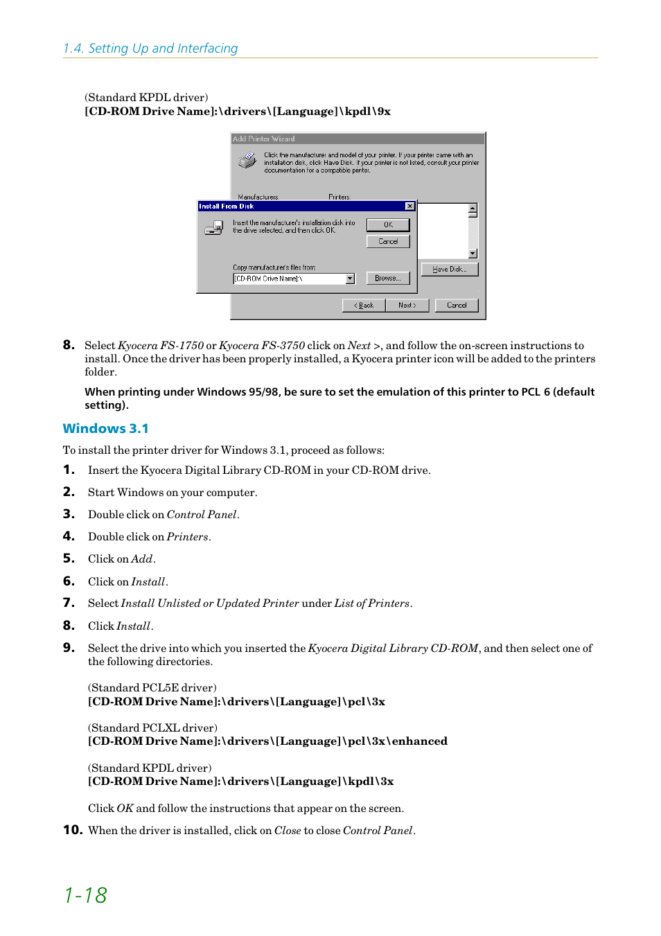 Kyocera FS1750 User Manual | Page 37 / 124