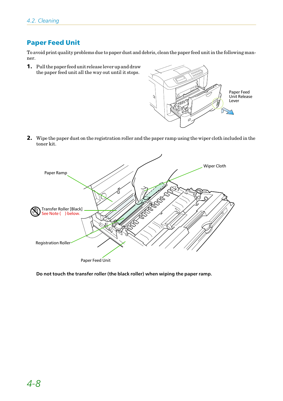 Paper feed unit, Paper feed unit -8 | Kyocera FS1750 User Manual | Page 86 / 124