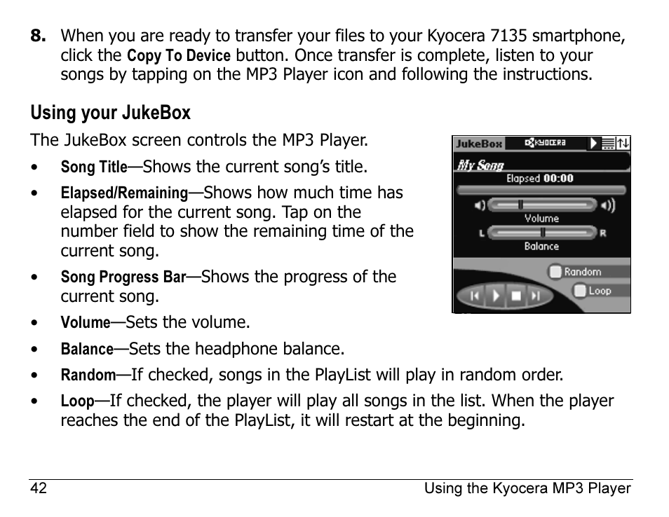 Using your jukebox | Kyocera 7135 User Manual | Page 60 / 112