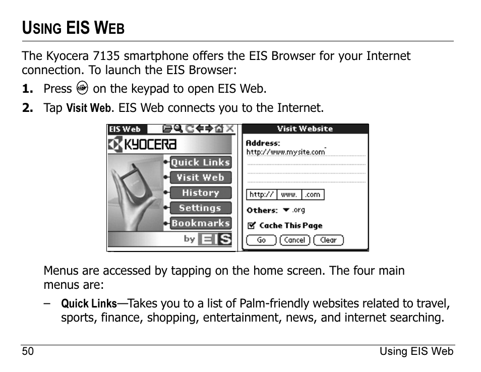 Eis w | Kyocera 7135 User Manual | Page 68 / 112