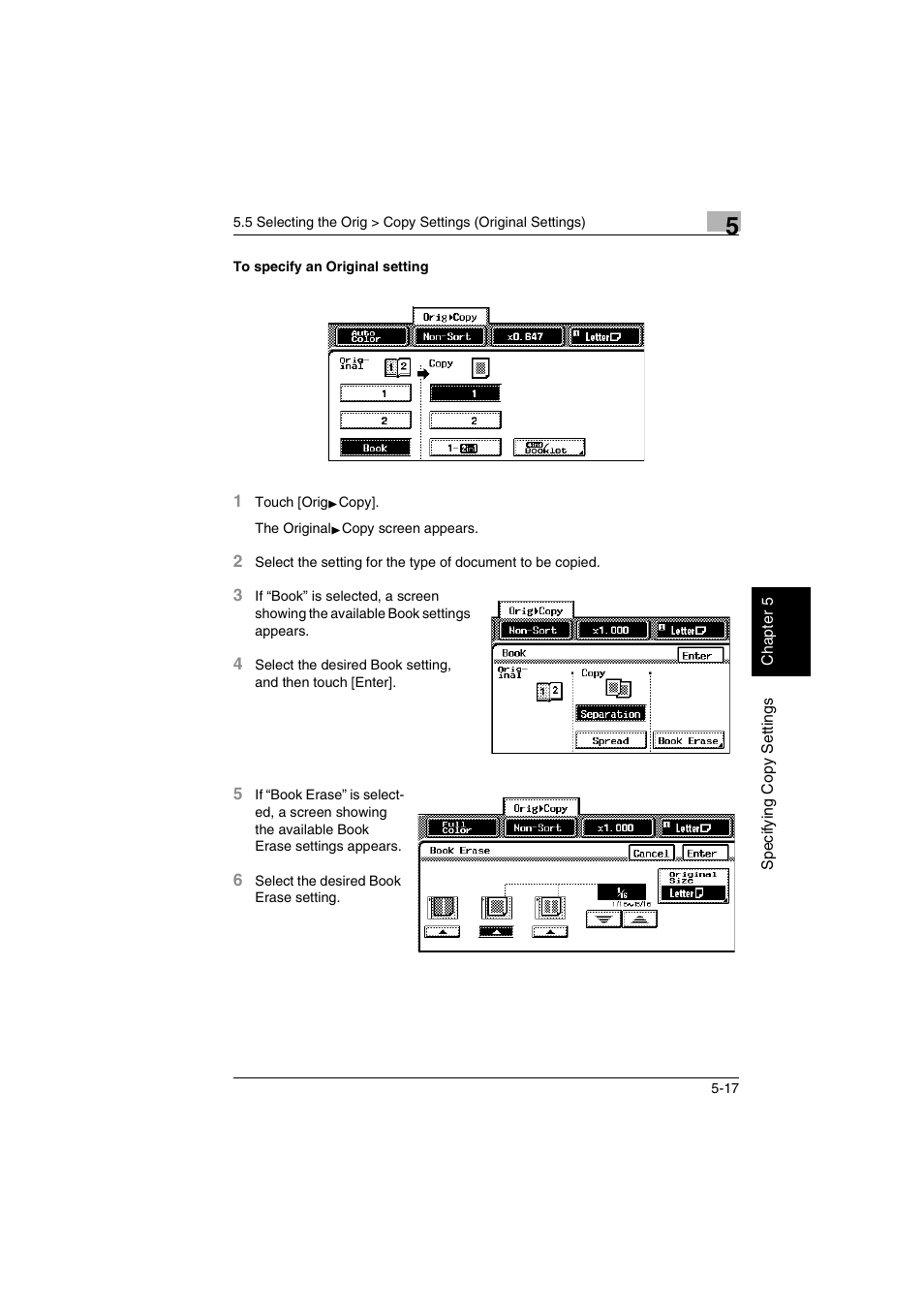 To specify an original setting -17 | Kyocera KM-C2030 User Manual | Page 104 / 154