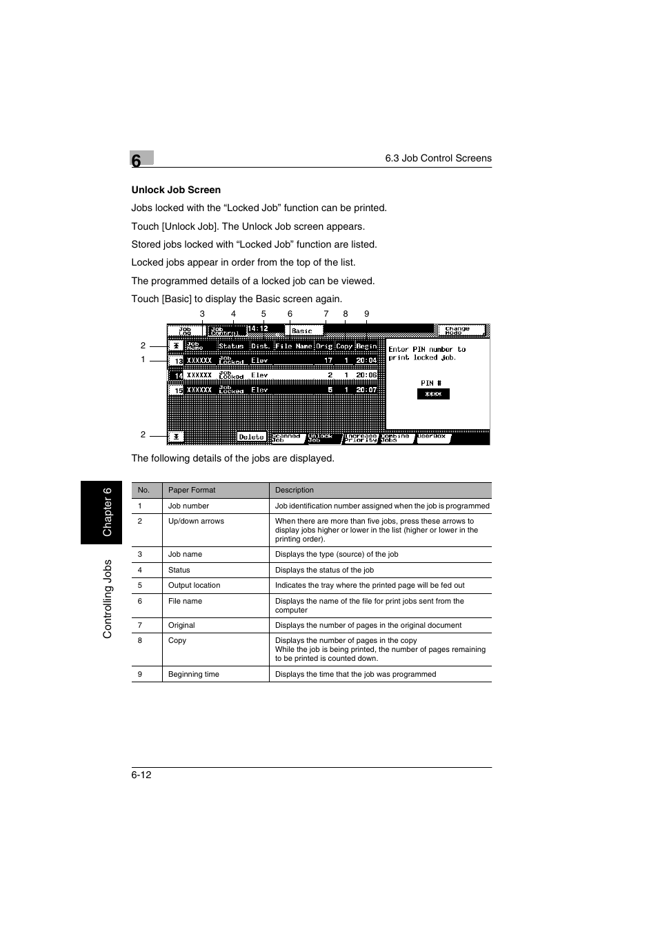 Unlock job screen -12 | Kyocera KM-C2030 User Manual | Page 137 / 154