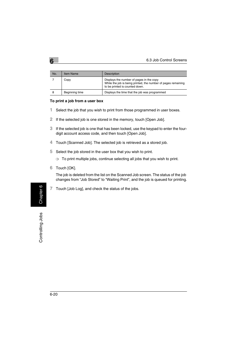 To print a job from a user box -20 | Kyocera KM-C2030 User Manual | Page 145 / 154