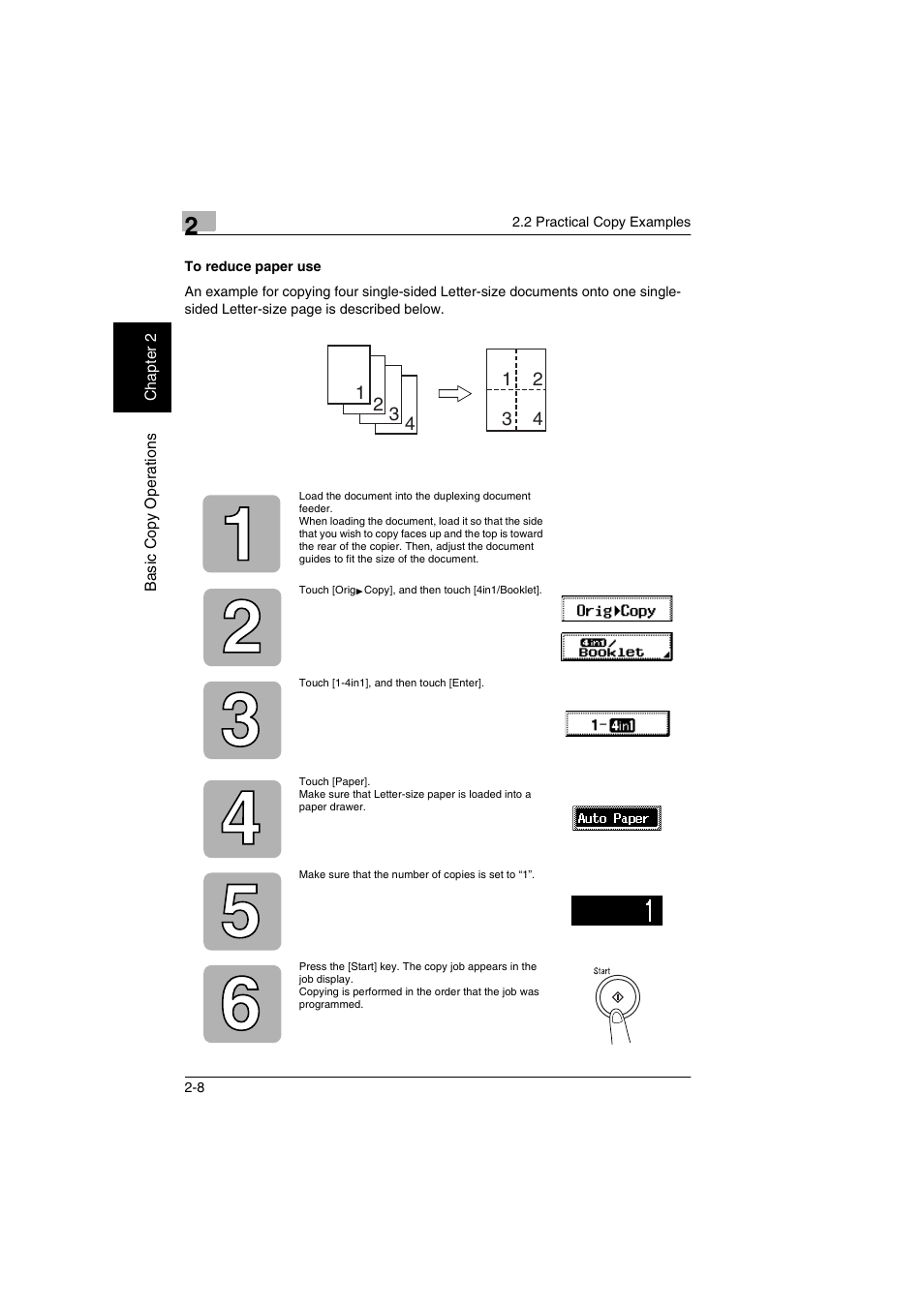 To reduce paper use -8 | Kyocera KM-C2030 User Manual | Page 39 / 154