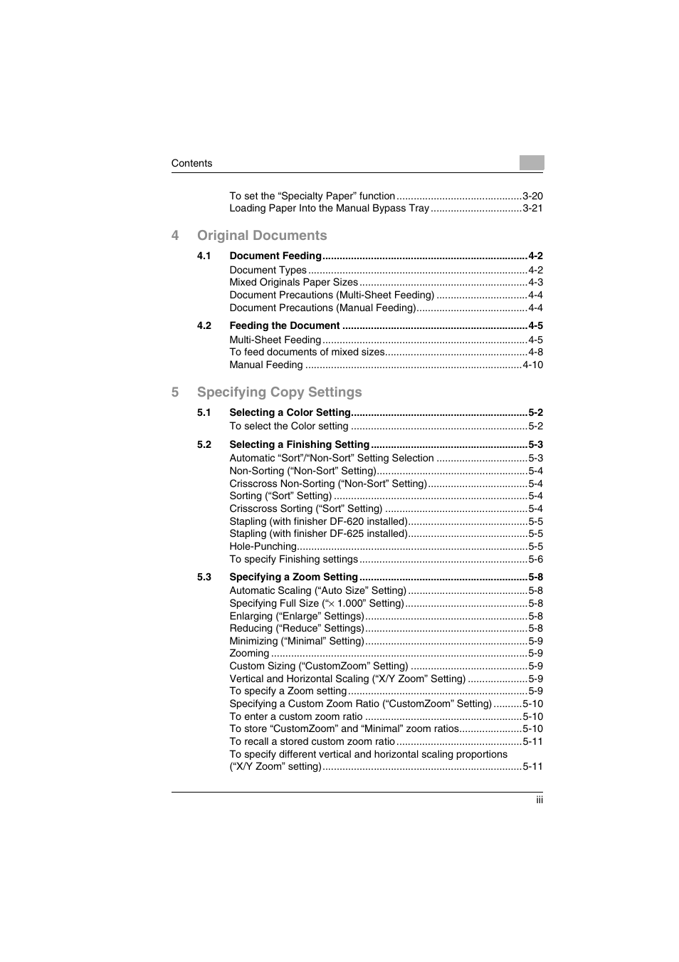 4original documents, 5specifying copy settings | Kyocera KM-C2030 User Manual | Page 4 / 154