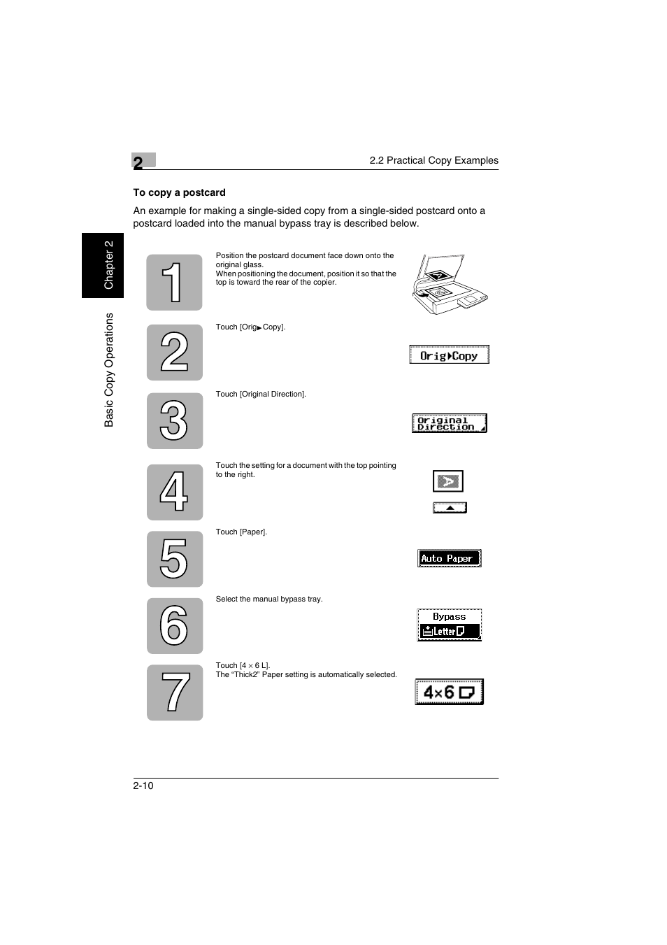 To copy a postcard -10 | Kyocera KM-C2030 User Manual | Page 41 / 154