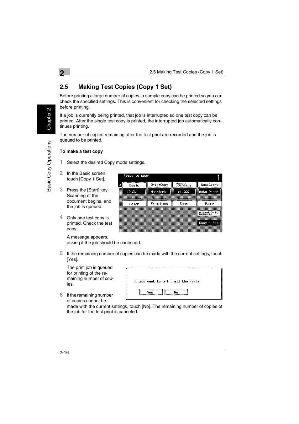 5 making test copies (copy 1 set) | Kyocera KM-C2030 User Manual | Page 47 / 154