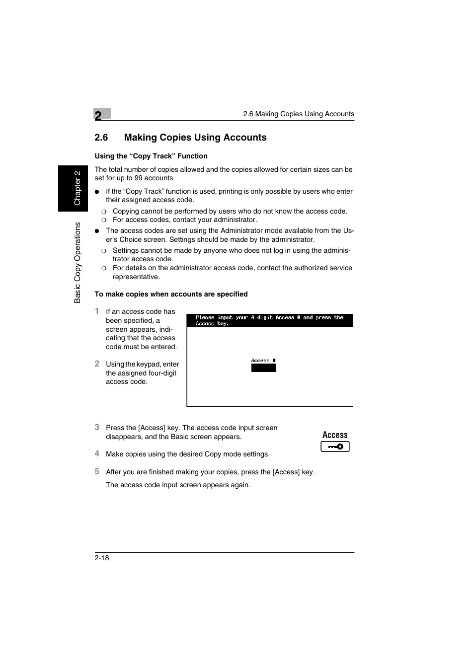 6 making copies using accounts | Kyocera KM-C2030 User Manual | Page 49 / 154