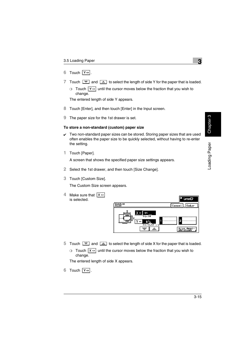 To store a non-standard (custom) paper size -15 | Kyocera KM-C2030 User Manual | Page 64 / 154