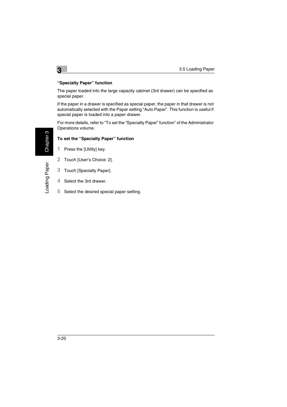 To set the “specialty paper” function -20 | Kyocera KM-C2030 User Manual | Page 69 / 154