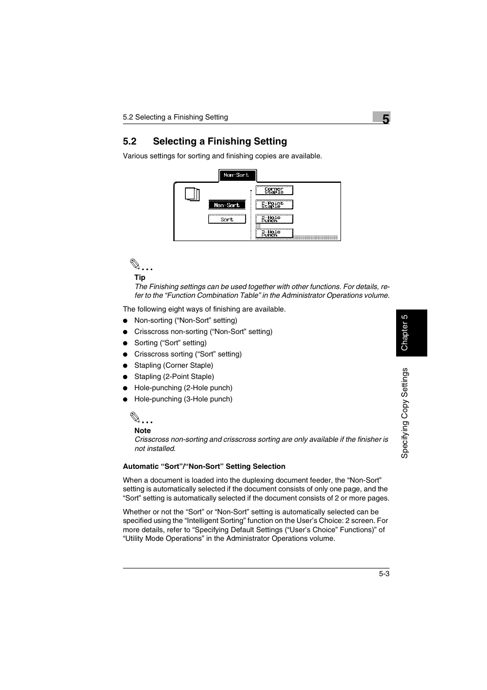 2 selecting a finishing setting | Kyocera KM-C2030 User Manual | Page 90 / 154