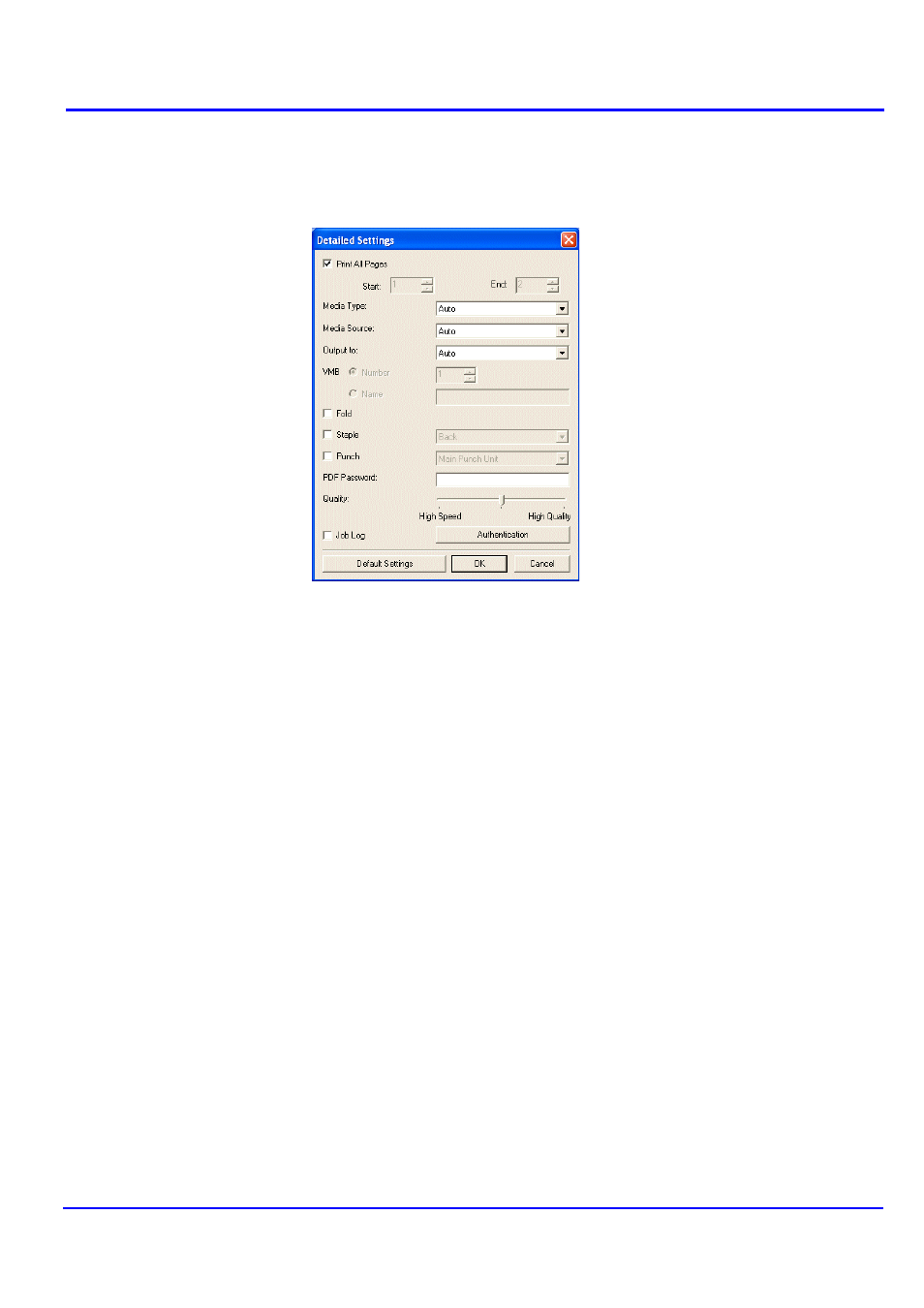 Detailed settings | Kyocera KM-NET User Manual | Page 14 / 20