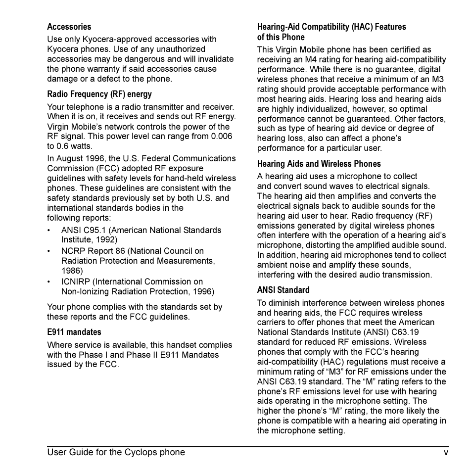 Kyocera Cyclops K325 User Manual | Page 5 / 68