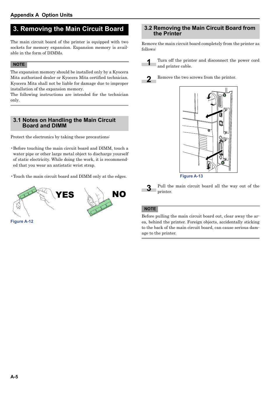 Removing the main circuit board, 2 removing the main circuit board from the printer, Yes no | Kyocera ECOSYS FS-9520DN User Manual | Page 101 / 115