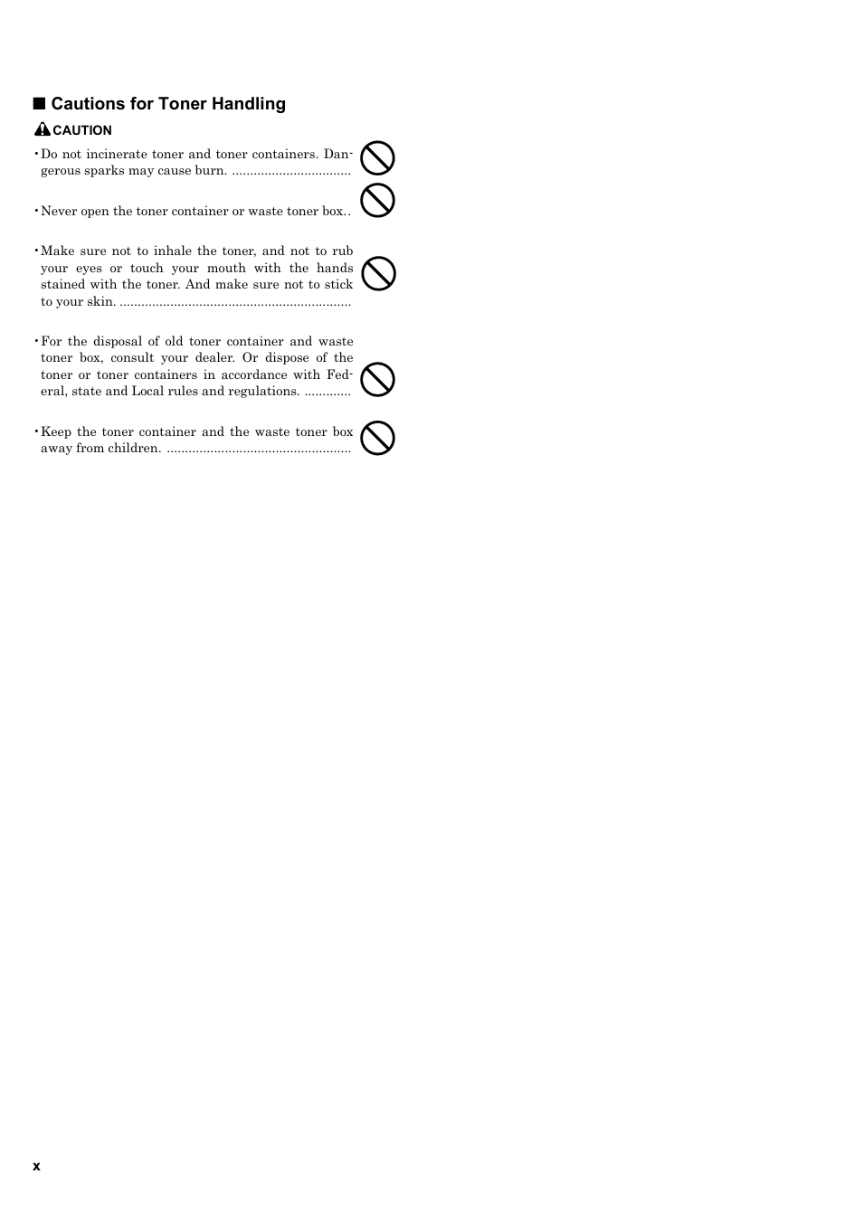 Cautions for toner handling | Kyocera ECOSYS FS-9520DN User Manual | Page 11 / 115