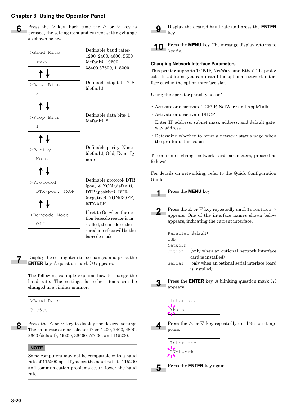 Changing network interface parameters | Kyocera ECOSYS FS-9520DN User Manual | Page 41 / 115