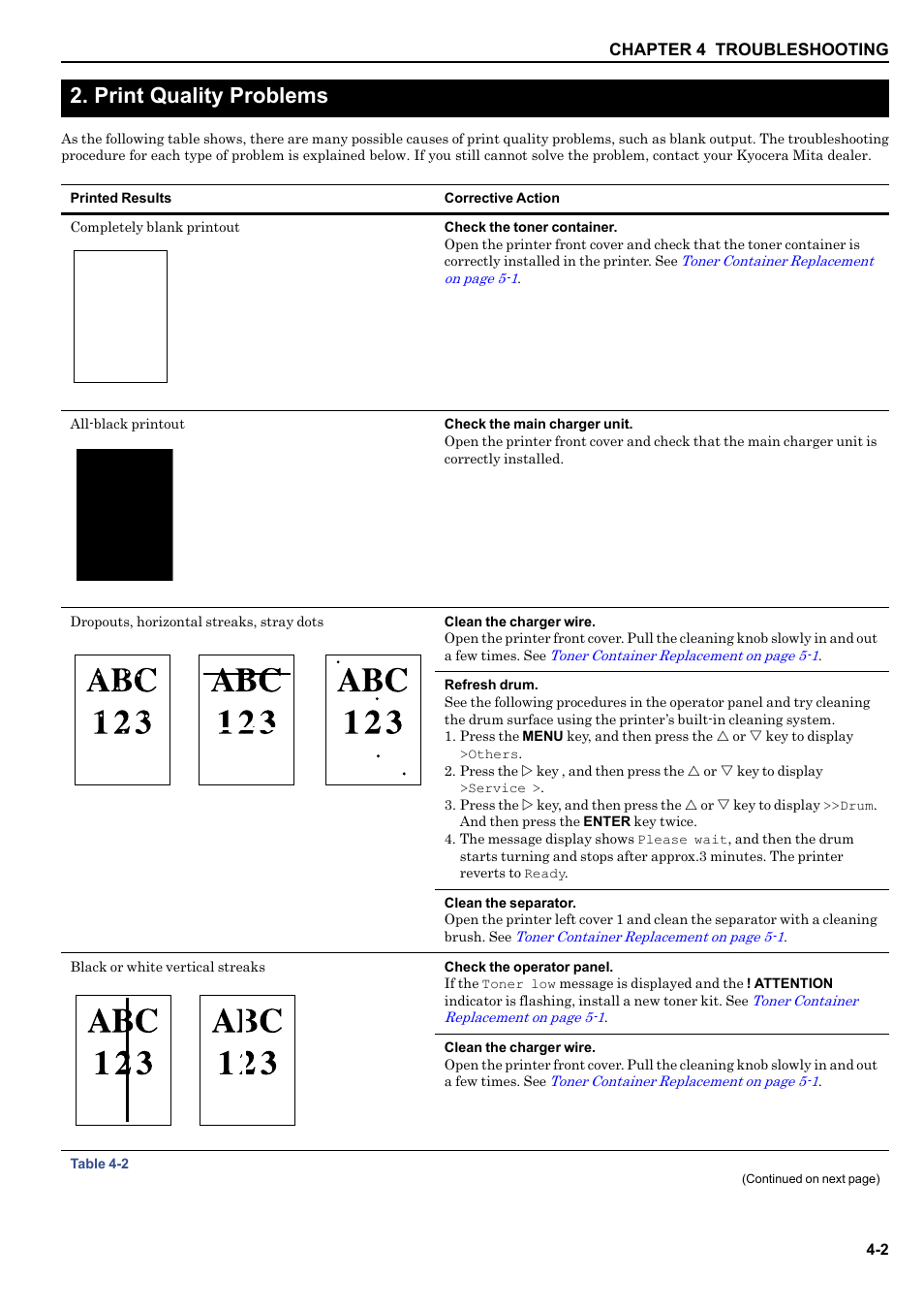 Print quality problems, 2 print quality problems -2 | Kyocera ECOSYS FS-9520DN User Manual | Page 78 / 115