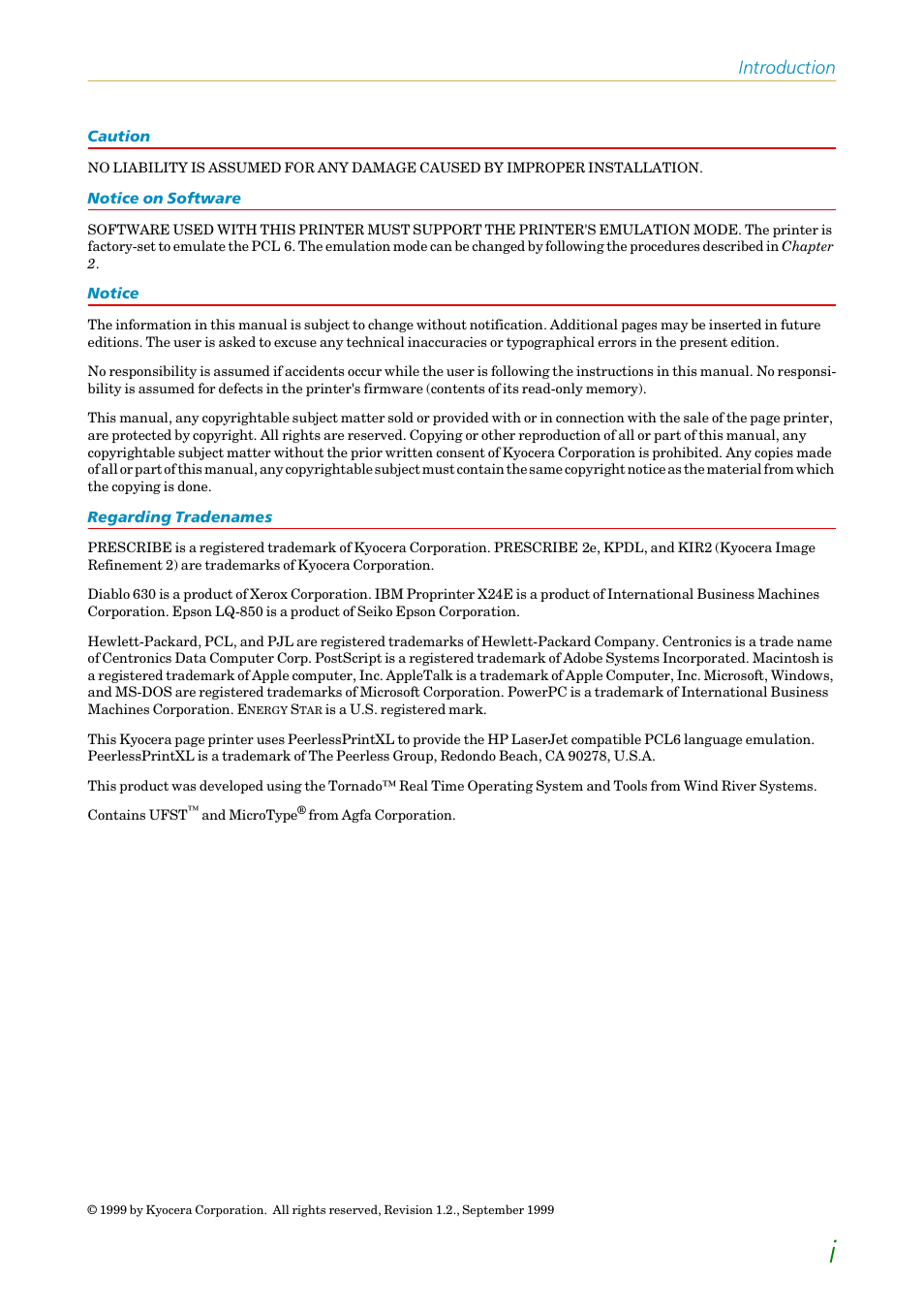 Introduction | Kyocera FS-1200 User Manual | Page 2 / 119