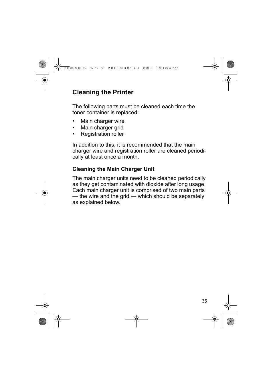 Cleaning the printer | Kyocera FS-C5016N User Manual | Page 37 / 44