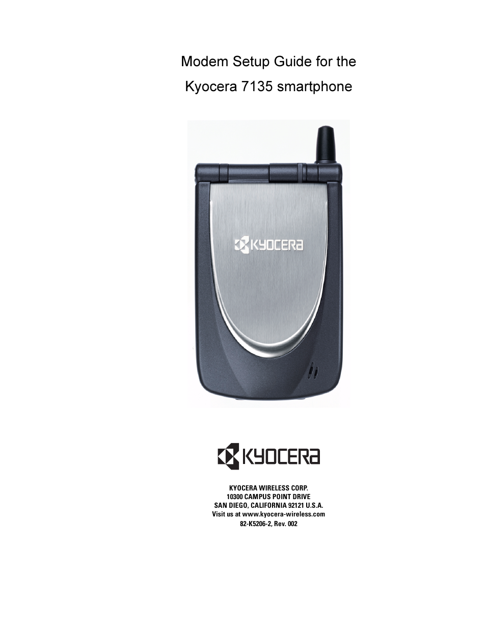 Kyocera 7135 Smartphone User Manual | 12 pages