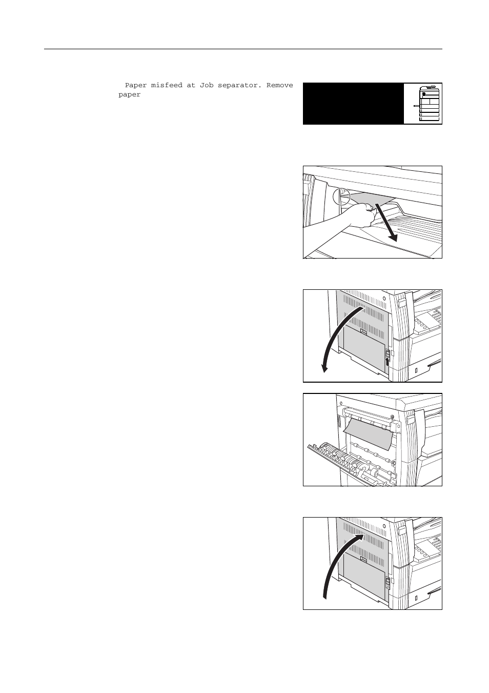 Paper jam in the optional job separator | Kyocera 1650 User Manual | Page 124 / 140