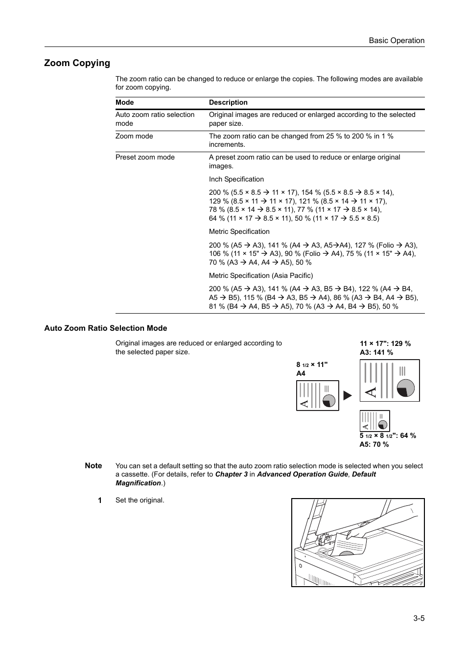 Zoom copying -5, Auto zoom ratio selection mode -5, Zoom copying | Kyocera 1650 User Manual | Page 61 / 140