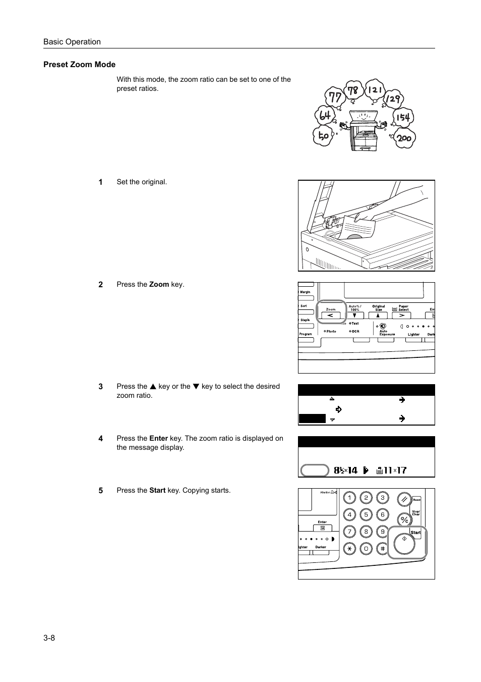 Preset zoom mode -8 | Kyocera 1650 User Manual | Page 64 / 140