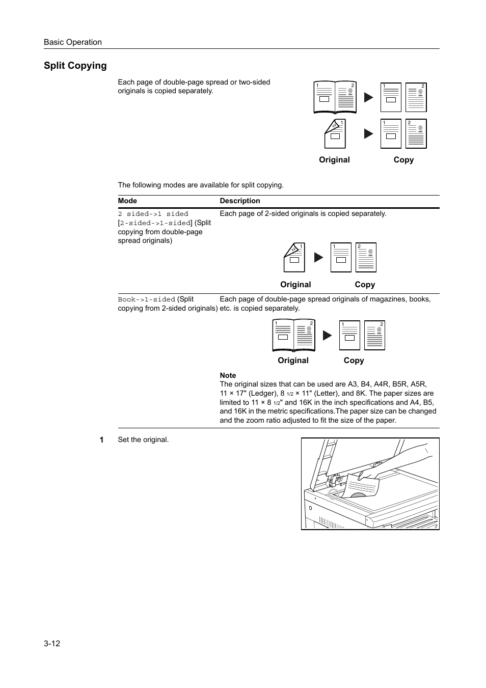 Split copying -12, Split copying | Kyocera 1650 User Manual | Page 68 / 140