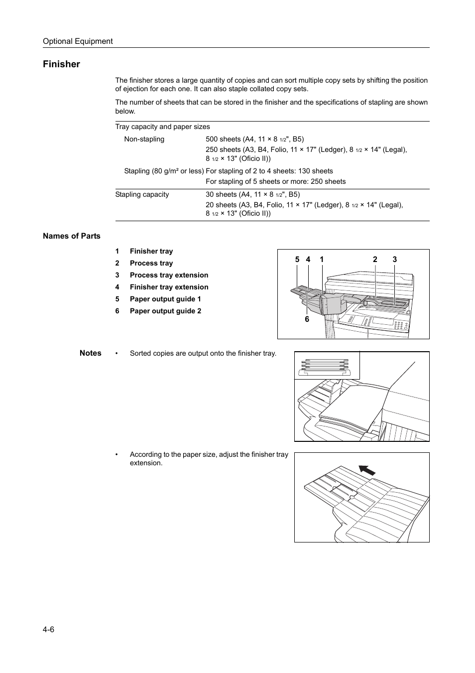 Finisher -6, Names of parts -6, Finisher | Kyocera 1650 User Manual | Page 88 / 140