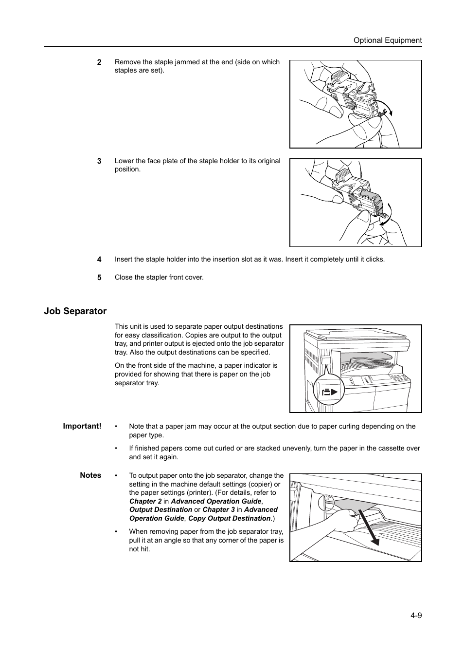 Job separator -9, Job separator | Kyocera 1650 User Manual | Page 91 / 140