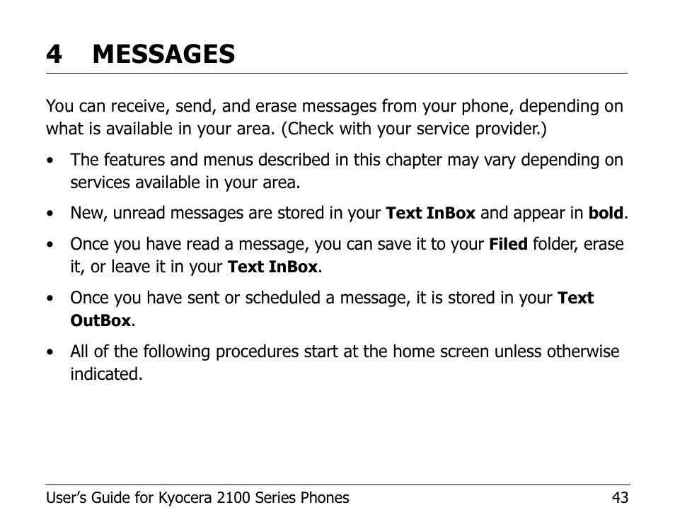 4 messages | Kyocera 2100 Series User Manual | Page 63 / 123