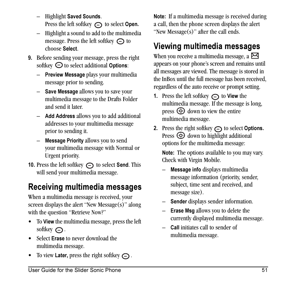 Receiving multimedia messages, Viewing multimedia messages | Kyocera VMKX5C User Manual | Page 59 / 72