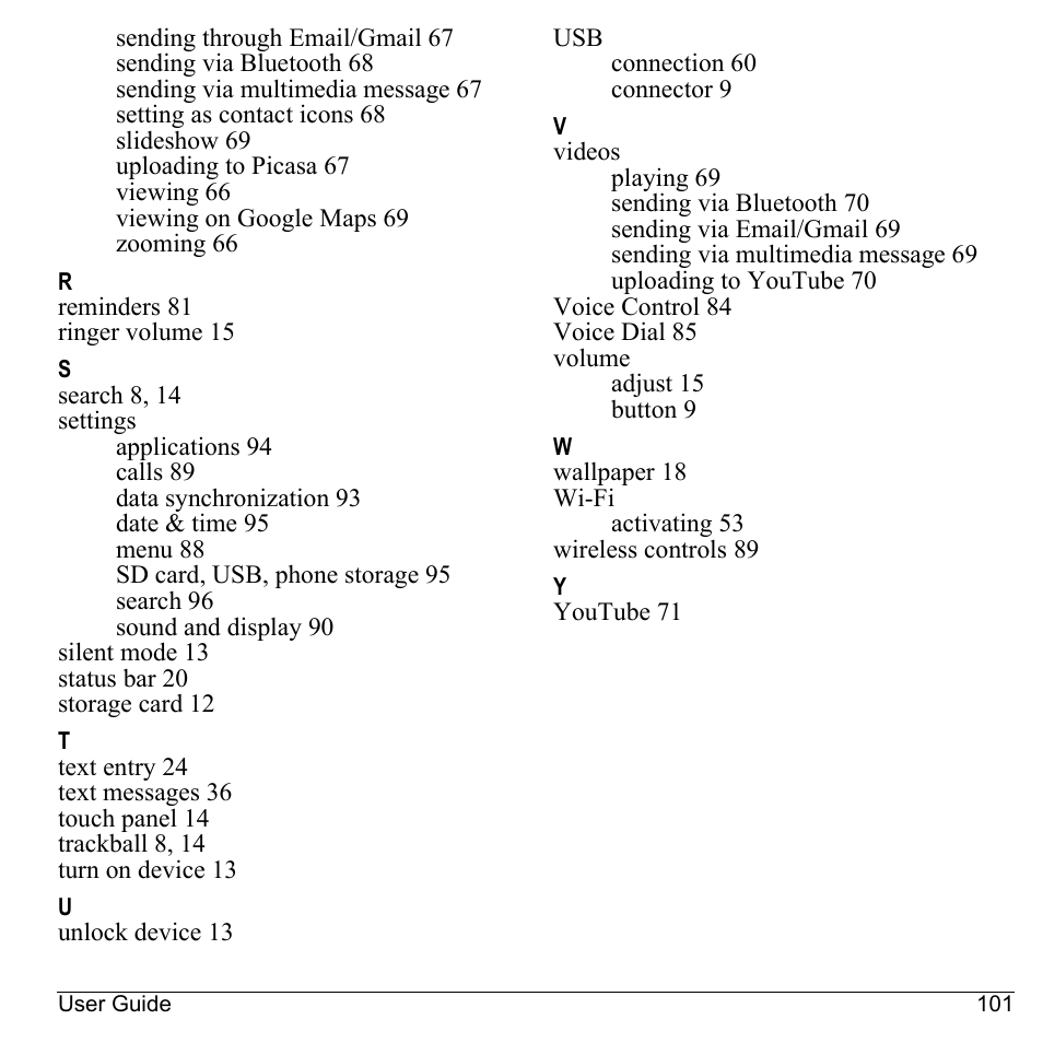 Kyocera Sanyo Zio ZioTM M6000 User Manual | Page 101 / 102