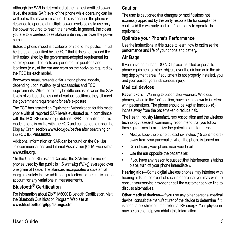 Kyocera Sanyo Zio ZioTM M6000 User Manual | Page 3 / 102