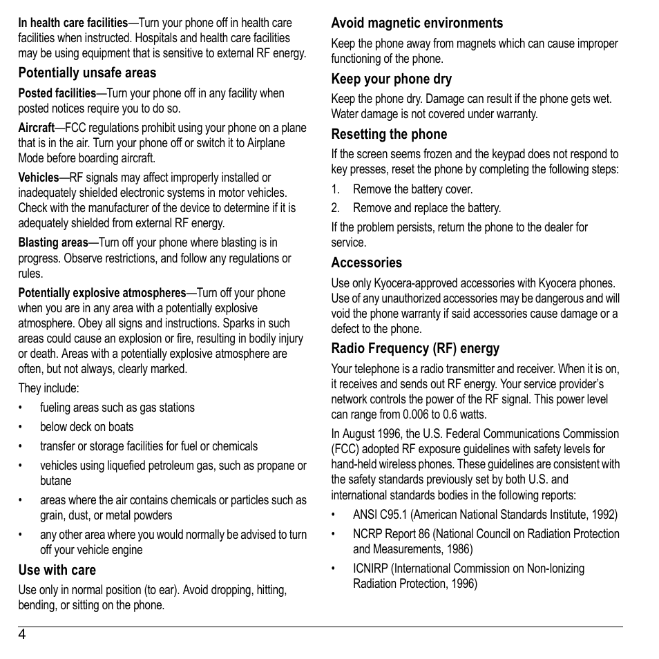 Kyocera Sanyo Zio ZioTM M6000 User Manual | Page 4 / 102