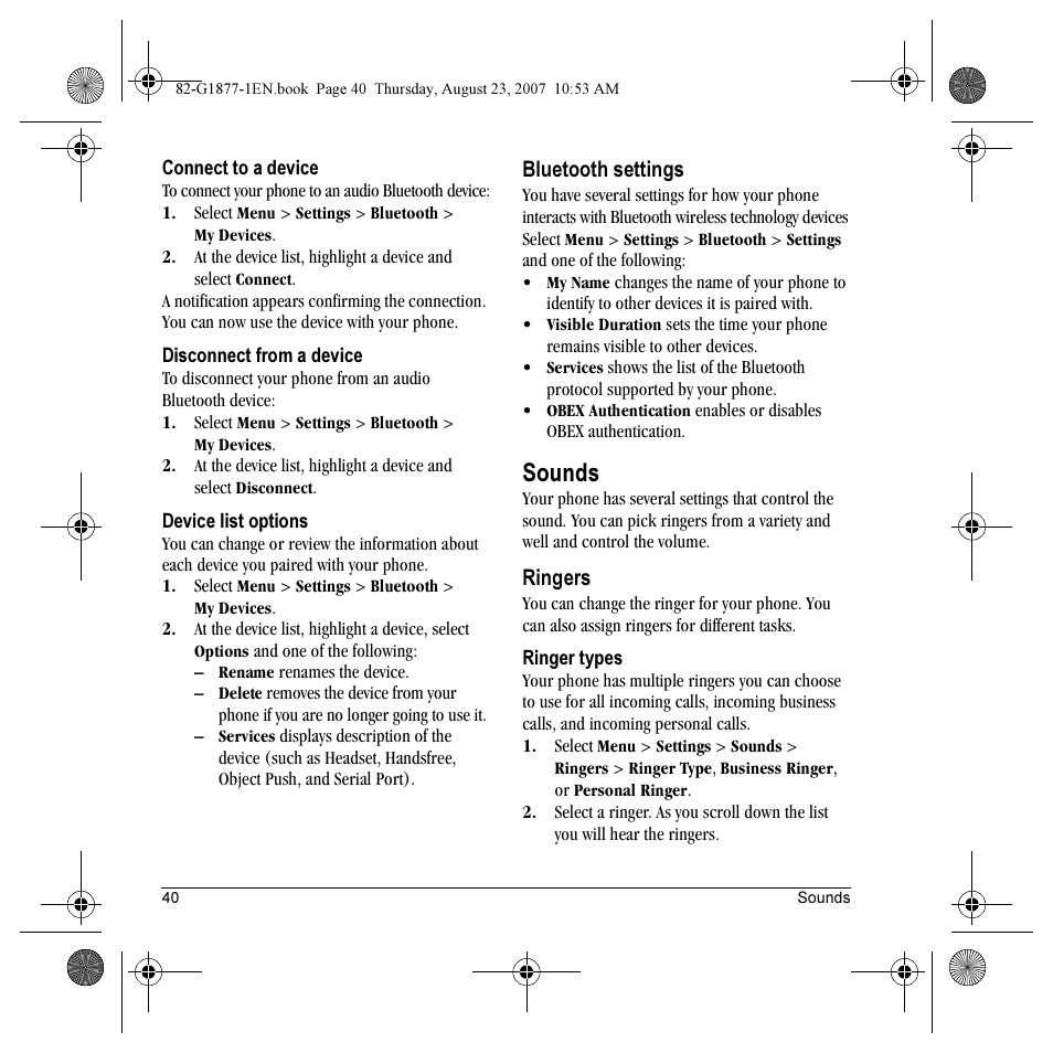 Sounds | Kyocera Deco E1000 User Manual | Page 48 / 80