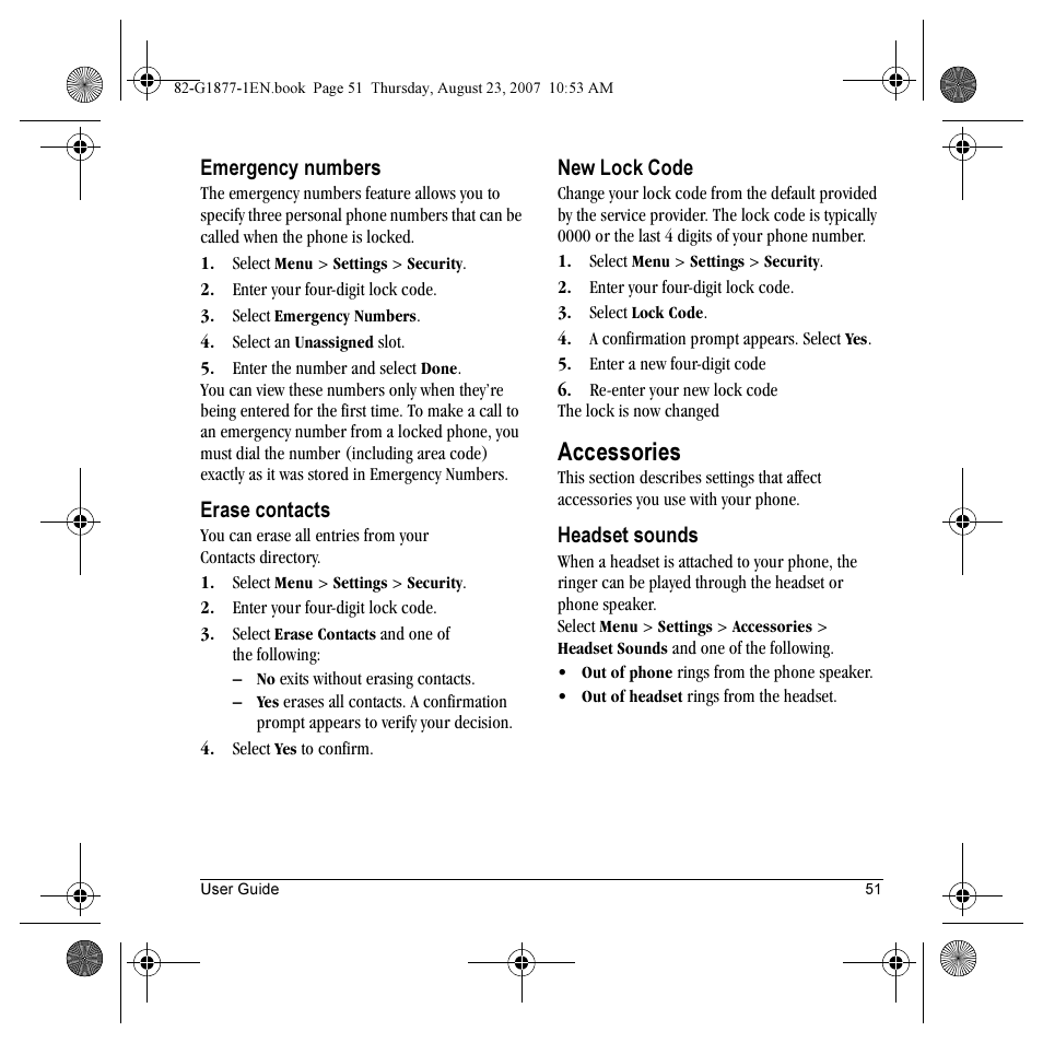 Accessories | Kyocera Deco E1000 User Manual | Page 59 / 80