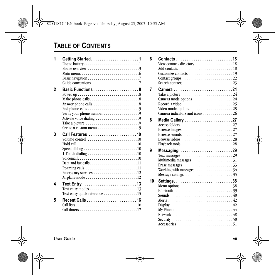 Able, Ontents | Kyocera Deco E1000 User Manual | Page 7 / 80