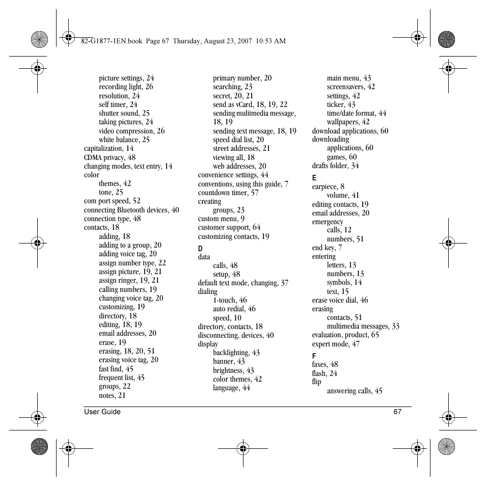 Kyocera Deco E1000 User Manual | Page 75 / 80