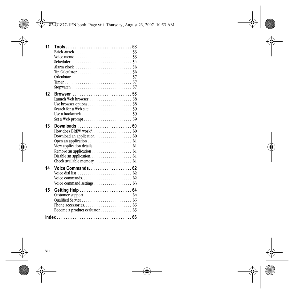 Kyocera Deco E1000 User Manual | Page 8 / 80
