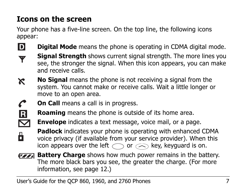 Icons on the screen | Kyocera EN User Manual | Page 17 / 105
