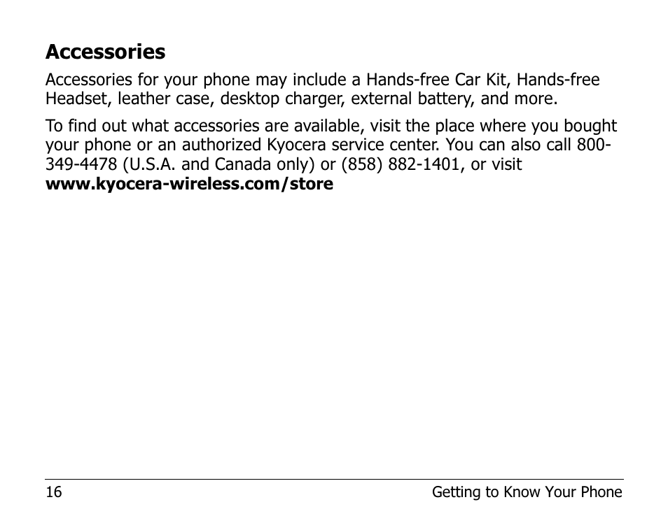 Accessories | Kyocera EN User Manual | Page 26 / 105