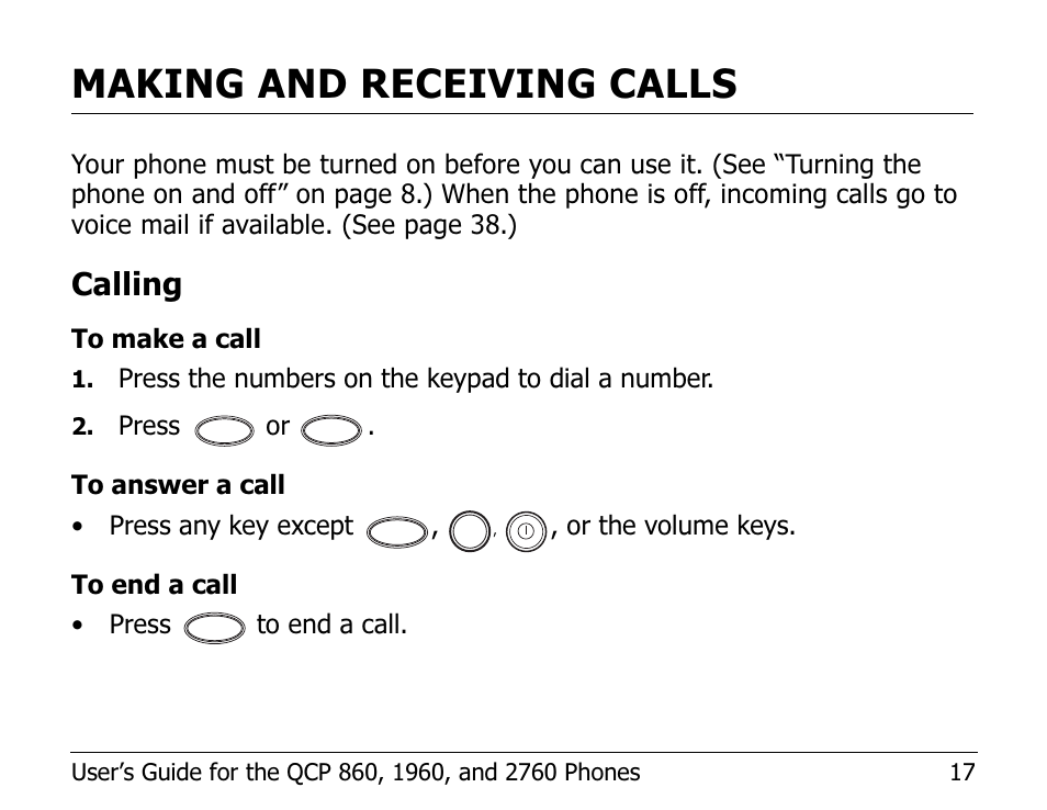 Making and receiving calls, Calling | Kyocera EN User Manual | Page 27 / 105