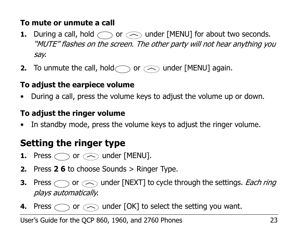Setting the ringer type | Kyocera EN User Manual | Page 33 / 105